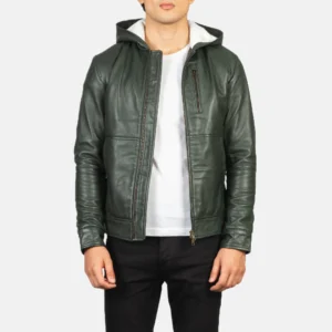 Coffmen Olive Brown A2 Leather Bomber Jacket