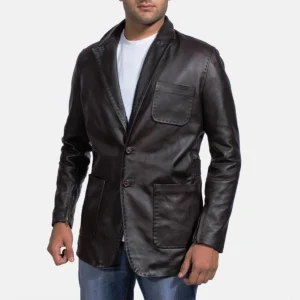 Kole Distressed Black Leather Double Rider Jacket