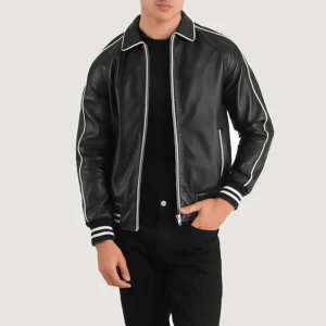 Connor Waxed Brown Leather Coat