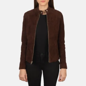 Kelsee Mocha Suede Biker Jacket
