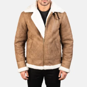 Cinnamon Distressed Leather Fur Coat