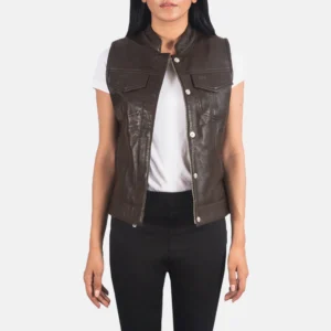 Rayne Moto Brown Leather Vest