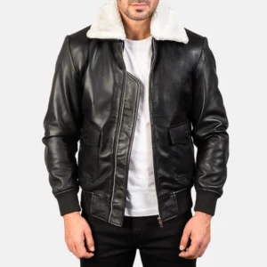 Hector Brown Hooded Leather Biker Jacket