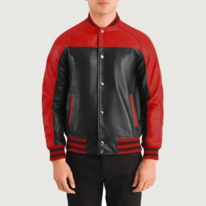 Armand Maroon Leather Biker Jacket