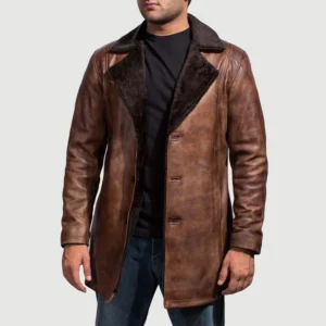 Coffmen Black A2 Leather Bomber Jacket