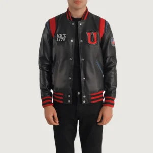 Ionic Blue Leather Biker Jacket